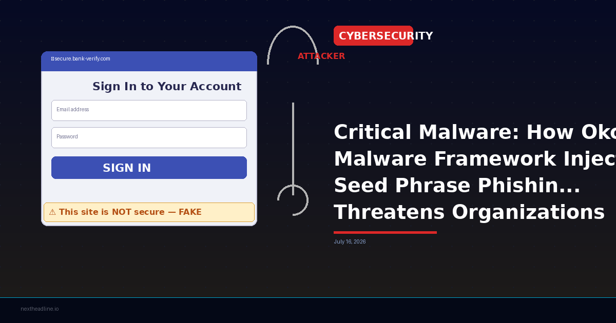 Critical Malware: How OkoBot Malware Framework Injects Seed Phrase Phishin... Threatens Organizations
