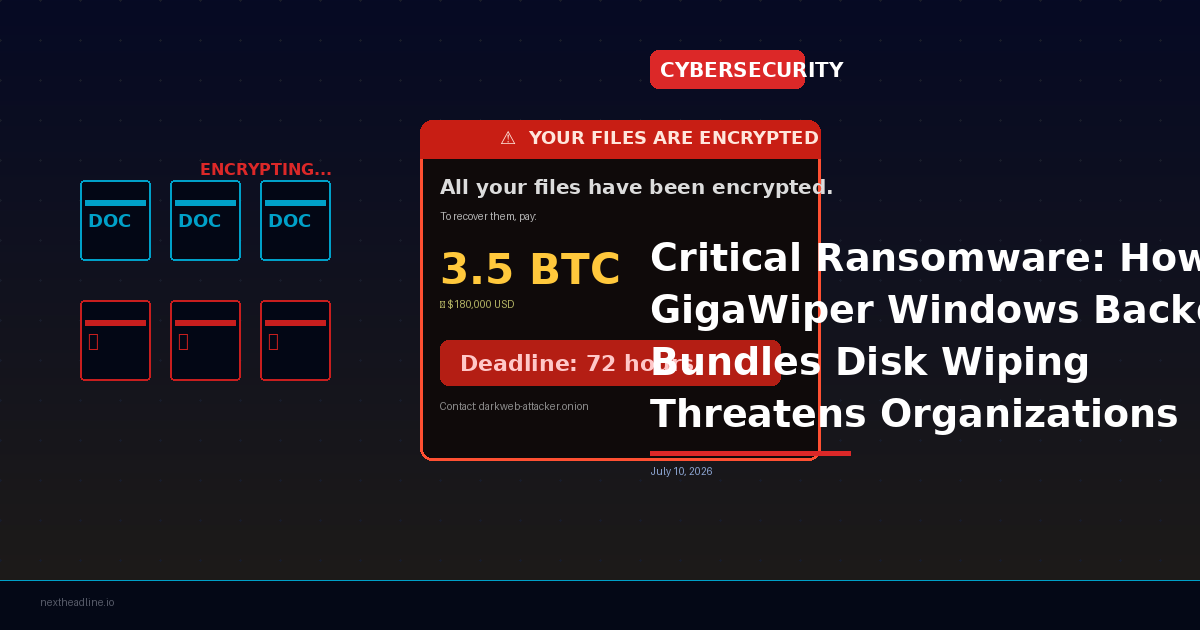 Critical Ransomware: How New GigaWiper Windows Backdoor Bundles Disk Wiping Threatens Organizations