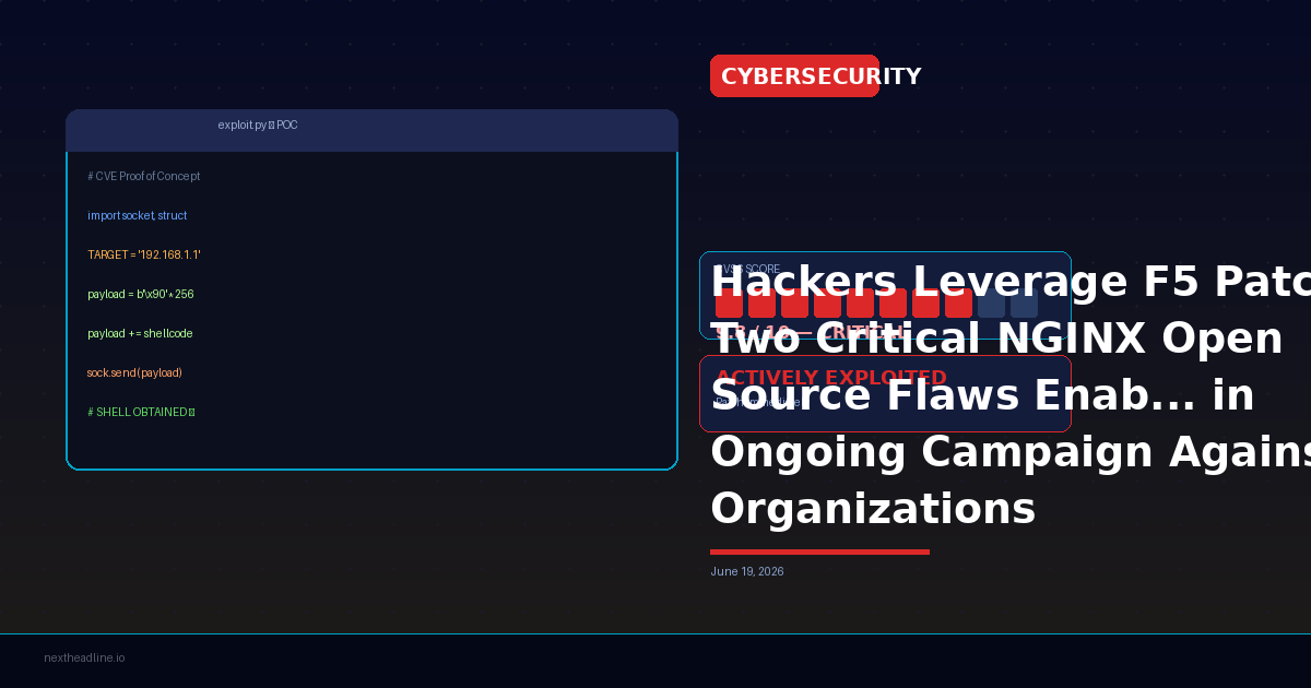 Hackers Leverage F5 Patches Two Critical NGINX Open Source Flaws Enab... in Ongoing Campaign Against Organizations
