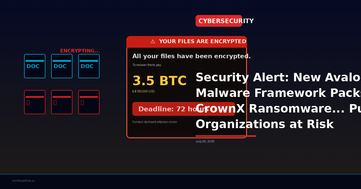 Security Alert: New Avalon Malware Framework Packs CrownX Ransomware... Puts Organizations at Risk