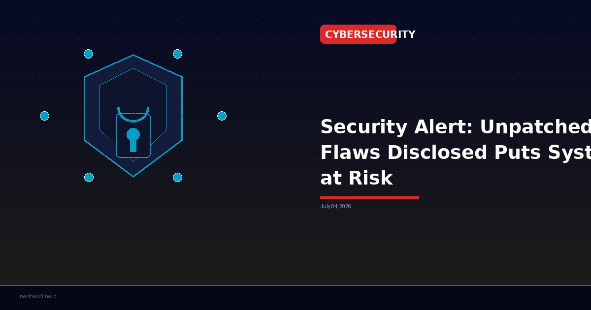 Security Alert: Unpatched Flaws Disclosed Puts Systems at Risk