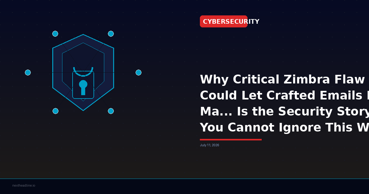 Why Critical Zimbra Flaw Could Let Crafted Emails Run Ma... Is the Security Story You Cannot Ignore This Week