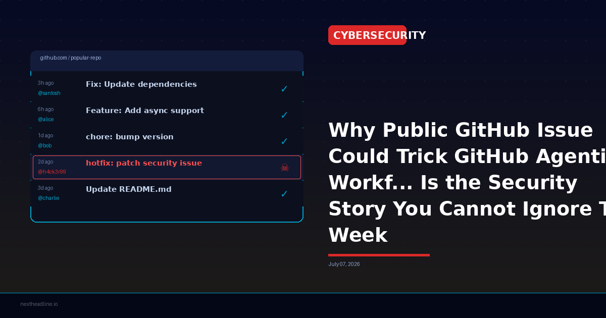 Why Public GitHub Issue Could Trick GitHub Agentic Workf... Is the Security Story You Cannot Ignore This Week