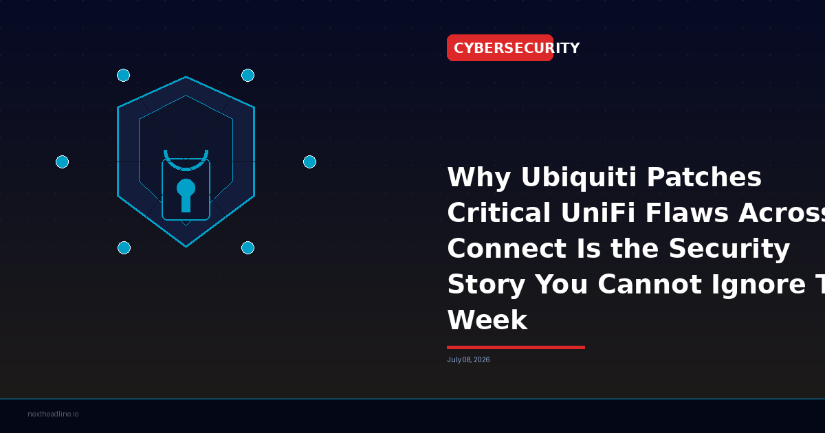Why Ubiquiti Patches Critical UniFi Flaws Across Connect Is the Security Story You Cannot Ignore This Week